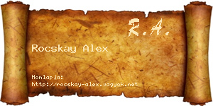 Rocskay Alex névjegykártya