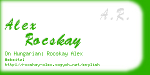 alex rocskay business card